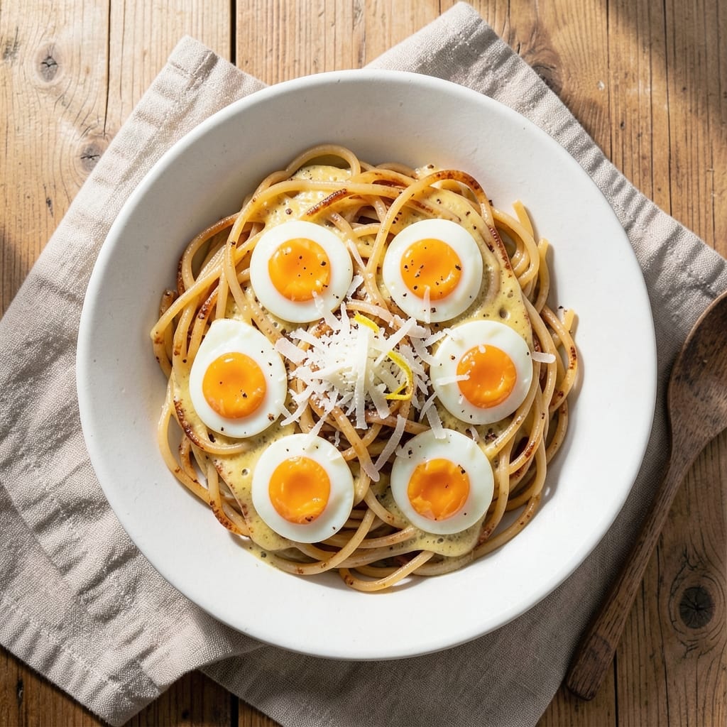 Baked Spaghetti Recipe with Egg and Parmesan Cheese: Crispy Top, Silky Eggy Comfort