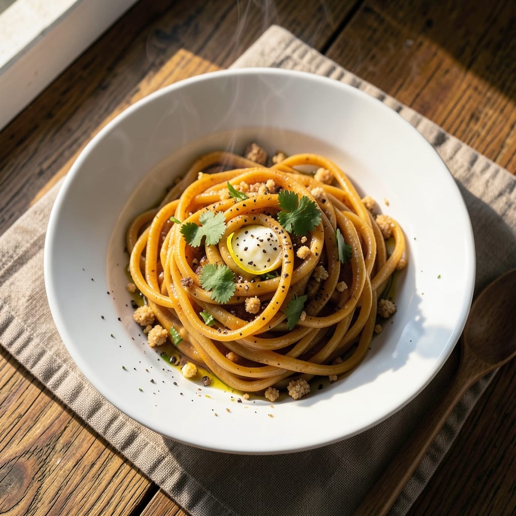 Bengali Egg Pasta Recipe: Turmeric-Infused Spice and Soft Egg Ribbons