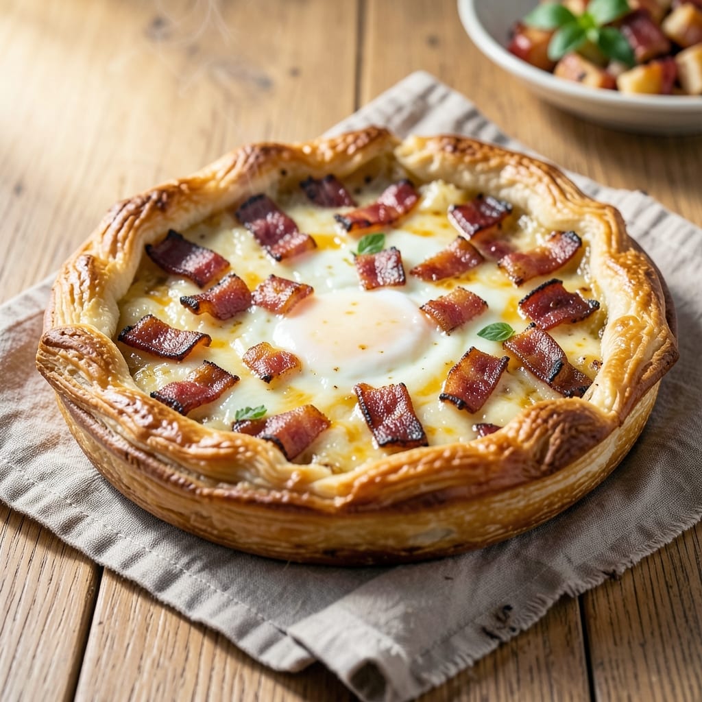 Bacon Egg Pie Recipe Puff Pastry: Flaky Crust, Runny Yolk Rivers