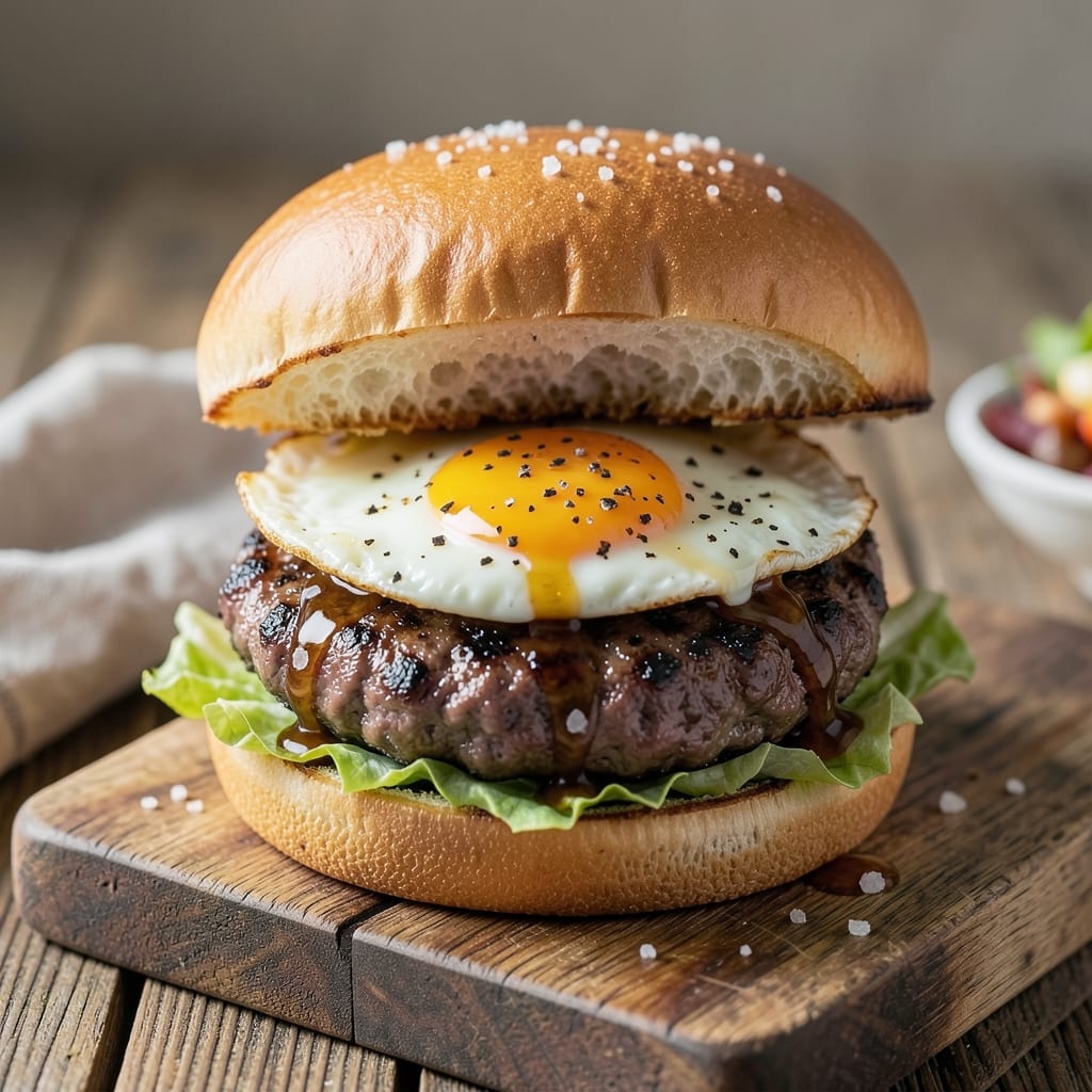 Burger Recipe With Egg and Worcestershire Sauce: Umami-Rich Patties With Silky Yolk Magic