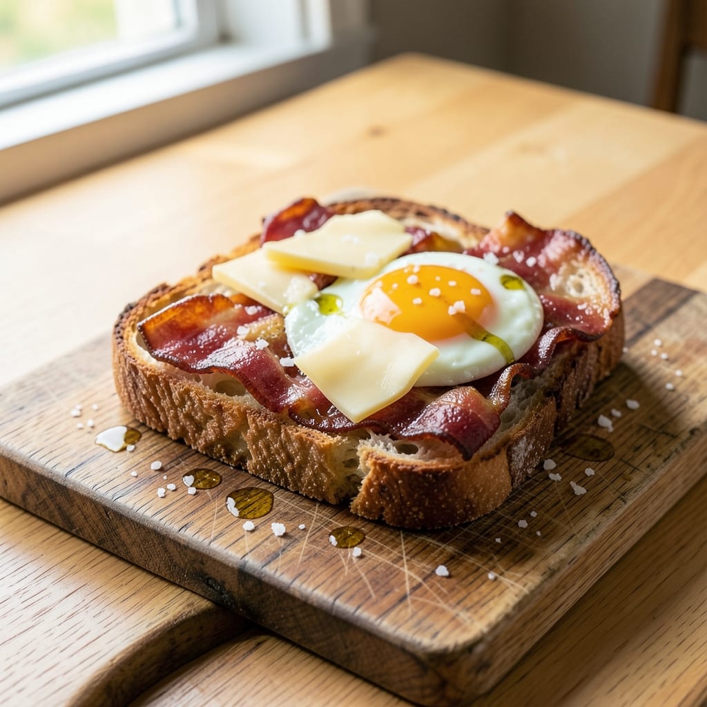 Bacon Egg and Cheese Sourdough Bread Recipe: Crispy Crust With Runny Yolk Magic