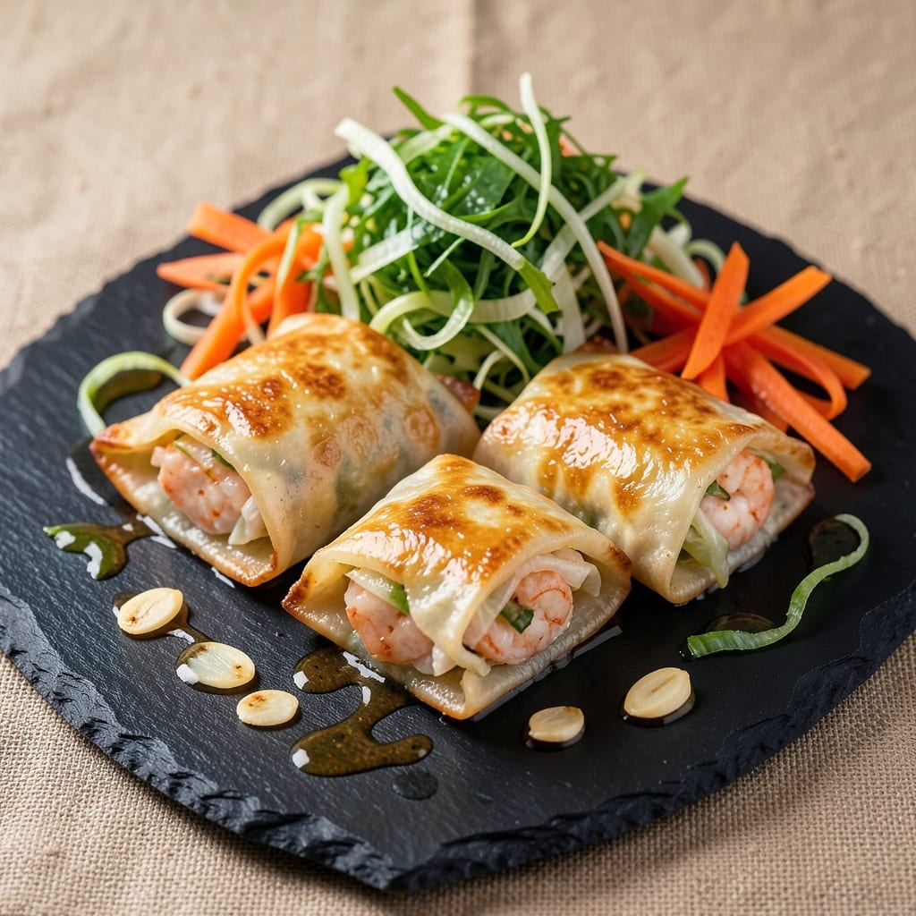 Baked Shrimp Egg Roll Recipe: Crispy Wonton Cups with Spiced Garlic Shrimp