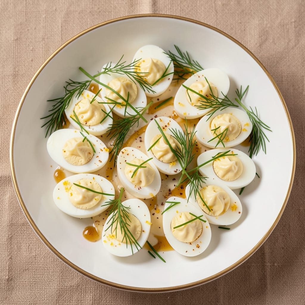 Downshiftology Deviled Eggs Recipe: Herb-Infused Yolk Creaminess With Crunchy Topping
